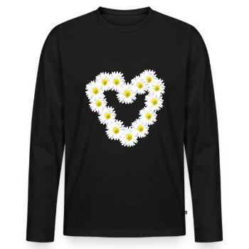 Heart Daisy Daisy Warm - Men's Premium Organic Long Sleeve Shirt - black - Front - Nico (187cm)