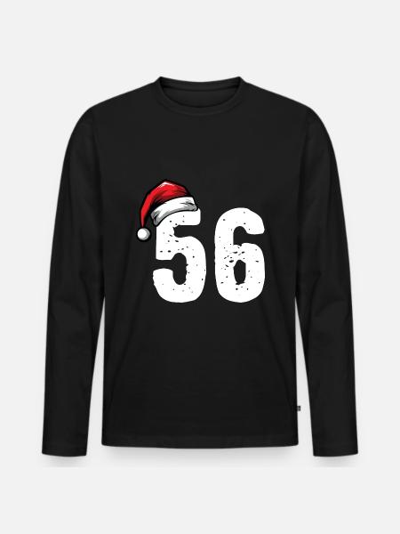 56 Number Christmas - Men's Premium Organic Long Sleeve Shirt - black