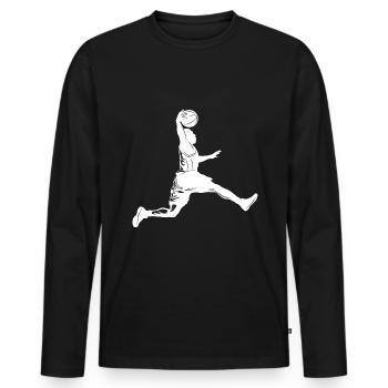 Basketball Silhouette - Men's Premium Organic Long Sleeve Shirt - black - Front - Nico (187cm)