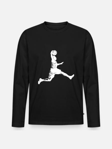 Basketball Silhouette - Men's Premium Organic Long Sleeve Shirt - black