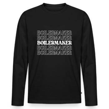 Boilermaker Boiler Maker Ironworker Steamfitter - Men's Premium Organic Long Sleeve Shirt - black - Front - Nico (187cm)