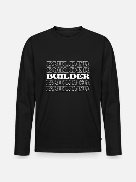 Constructeur Constructeur Charpentier Maçon - T-shirt manches longues Premium bio Homme - noir