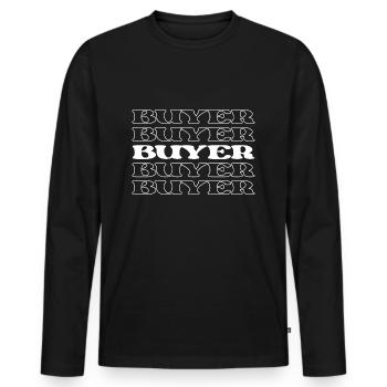 Shopper Buyer Purchaser Consumer Patron - Men's Premium Organic Long Sleeve Shirt - black - Front - Nico (187cm)