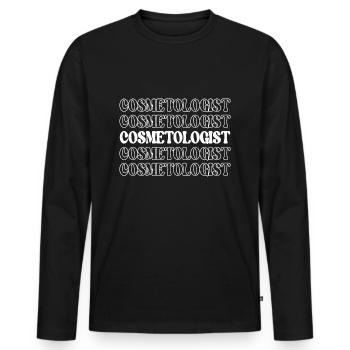 Cosmétologue Spécialiste de la beauté Cosméticienne - T-shirt manches longues Premium bio Homme - noir - Devant - Nico (187cm)