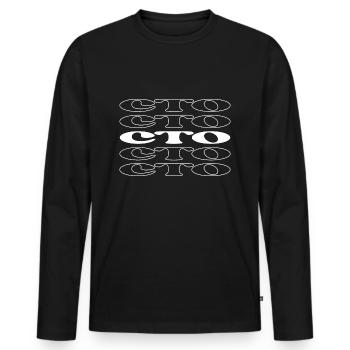 Directeur technique Directeur de la technologie Chef de la technologie - T-shirt manches longues Premium bio Homme - noir - Devant - Nico (187cm)