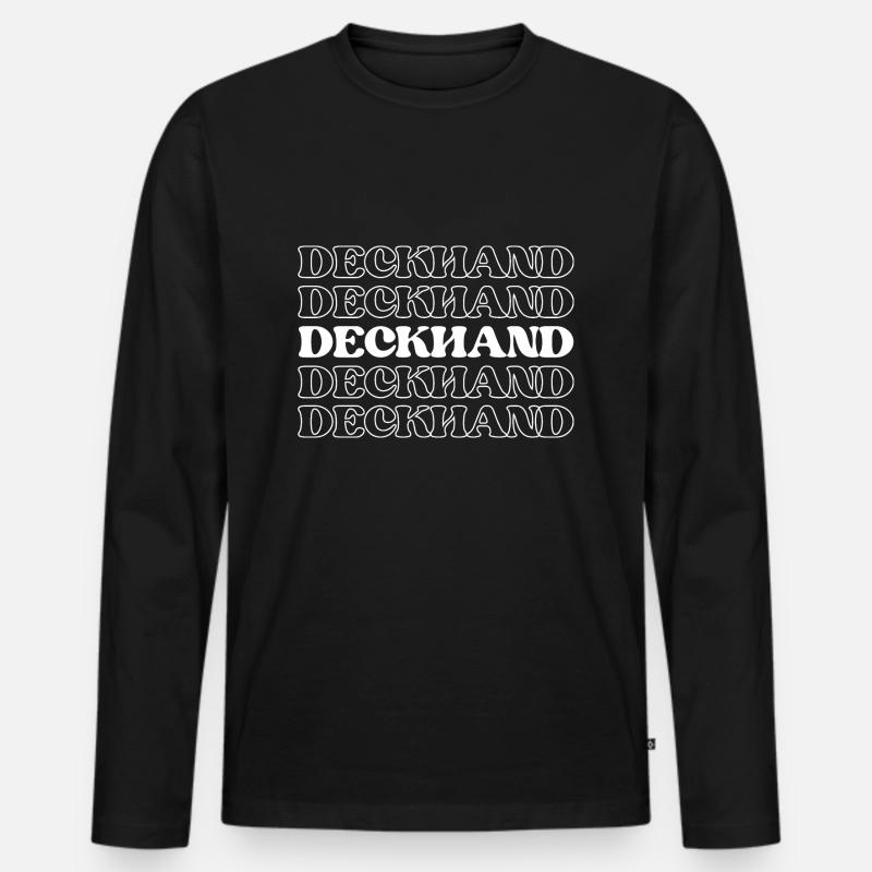 Decksmann Matrose Seemann Schiffskamerad Schiffsarbeiter - Männer Premium Bio Langarmshirt - Schwarz