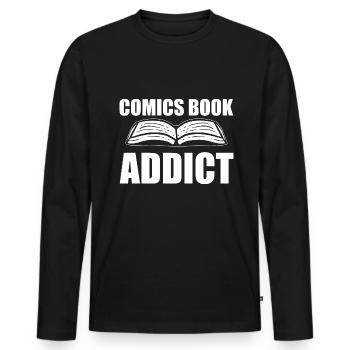 Comic -Buchliebhaber Comic Illustrator - Männer Premium Bio Langarmshirt - Schwarz - Vorne - Nico (187cm)