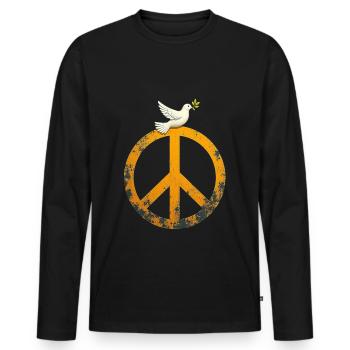 Colombe de la Paix Colombe Colombe Pigeon Éleveur - T-shirt manches longues Premium bio Homme - noir - Devant - Nico (187cm)