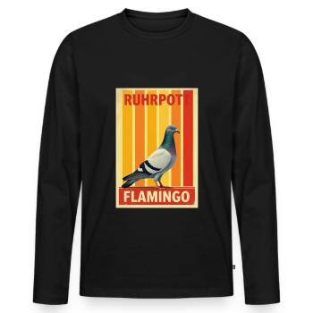 Ruhrpott Flamingo Pigeon Élevage de pigeons - T-shirt manches longues Premium bio Homme - noir - Devant - Nico (187cm)