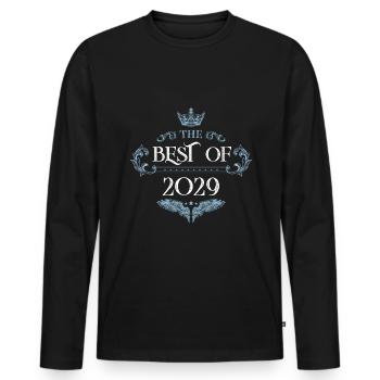 2029 best of - Men's Premium Organic Long Sleeve Shirt - black - Front - Nico (187cm)