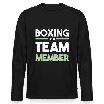 Boxing Team - Männer Premium Bio Langarmshirt - Schwarz - Vorne - Nico (187cm)