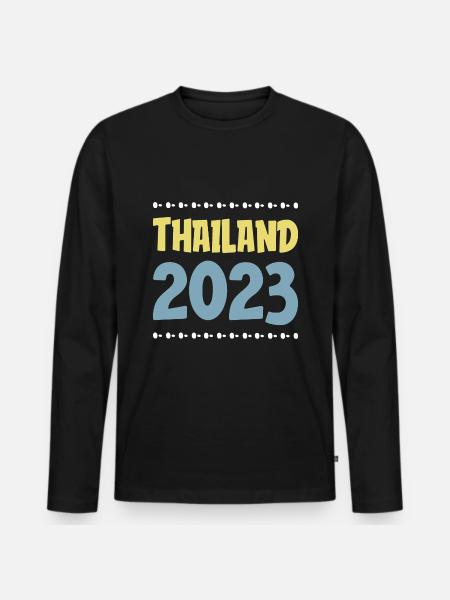 Thailand 2023 - Men's Premium Organic Long Sleeve Shirt - black