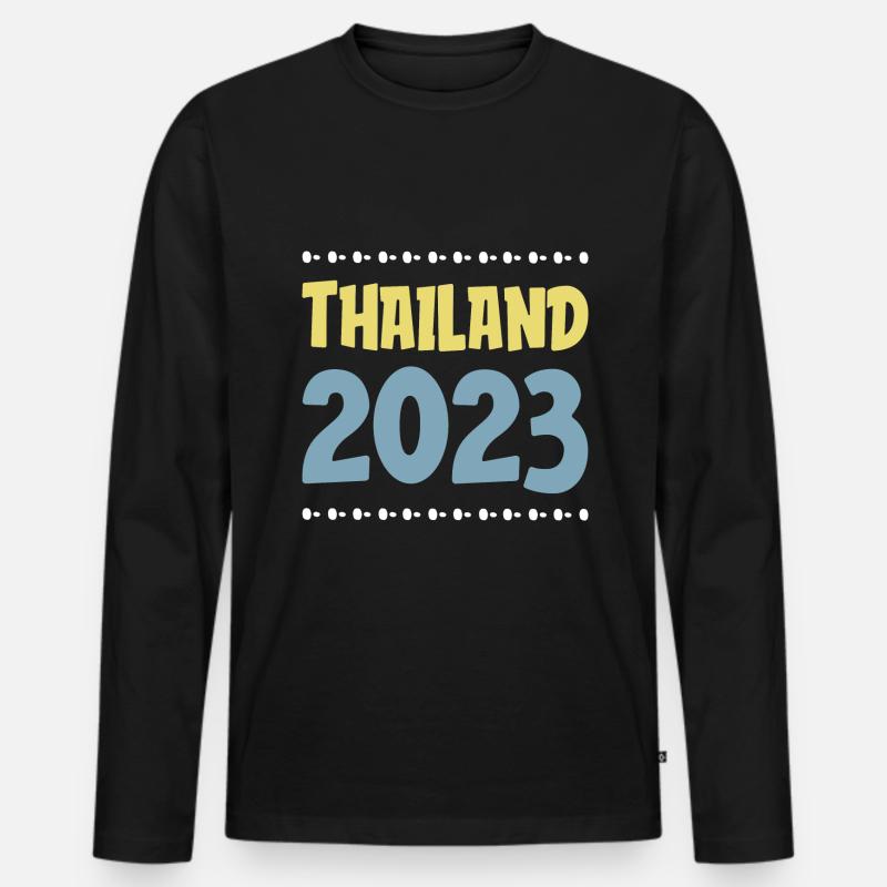 Thailand 2023 - Männer Premium Bio Langarmshirt - Schwarz