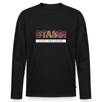 DDR STASSI Berlin reloaded gift - Men's Premium Organic Long Sleeve Shirt - black - Front - Nico (187cm)