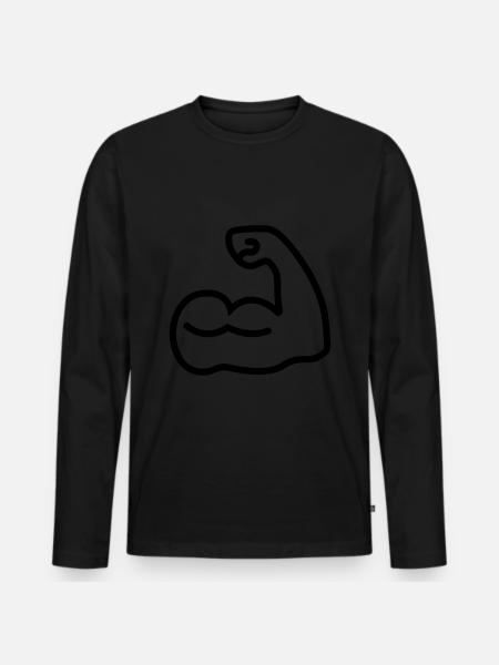 Muscles biceps icon - Men's Premium Organic Long Sleeve Shirt - black