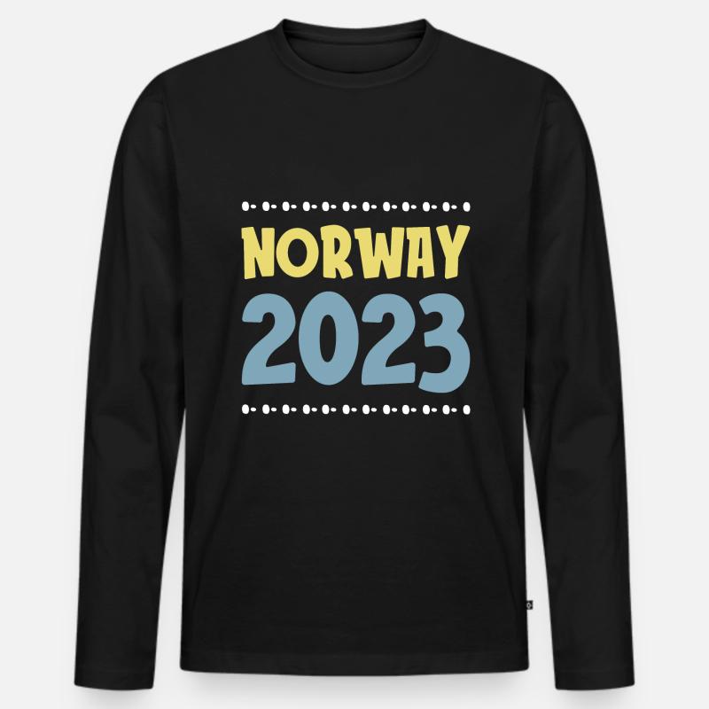 Norway 2023 - Männer Premium Bio Langarmshirt - Schwarz