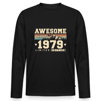 Großartig seit 1979 Jahrgang Vintage Geburtstag - Männer Premium Bio Langarmshirt - Schwarz - Vorne - Nico (187cm)