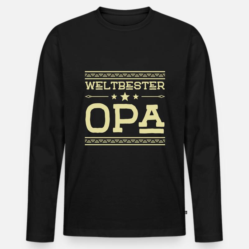Weltbester Opa - Männer Premium Bio Langarmshirt - Schwarz