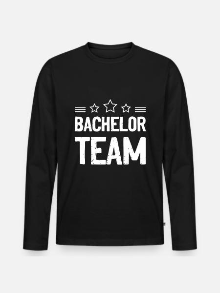 Bachelor Team Jga - Männer Premium Bio Langarmshirt - Schwarz