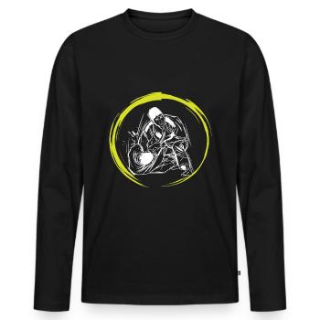 Jiu Jitsu - T-shirt manches longues Premium bio Homme - noir - Devant - Nico (187cm)