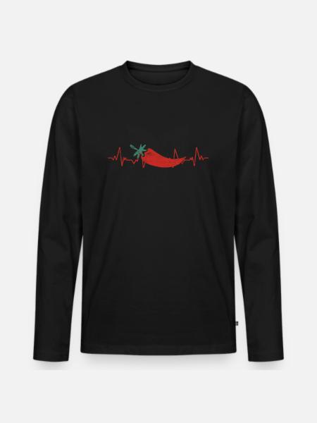 Chilischote Peperoni Geschenk Chili - Männer Premium Bio Langarmshirt - Schwarz
