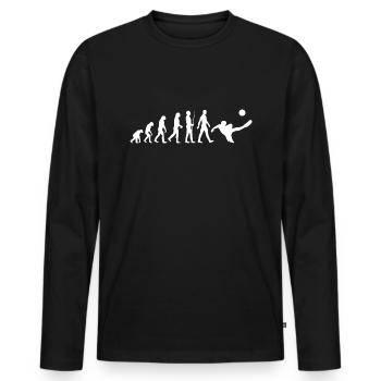 Football - Evolution - Men's Premium Organic Long Sleeve Shirt - black - Front - Nico (187cm)