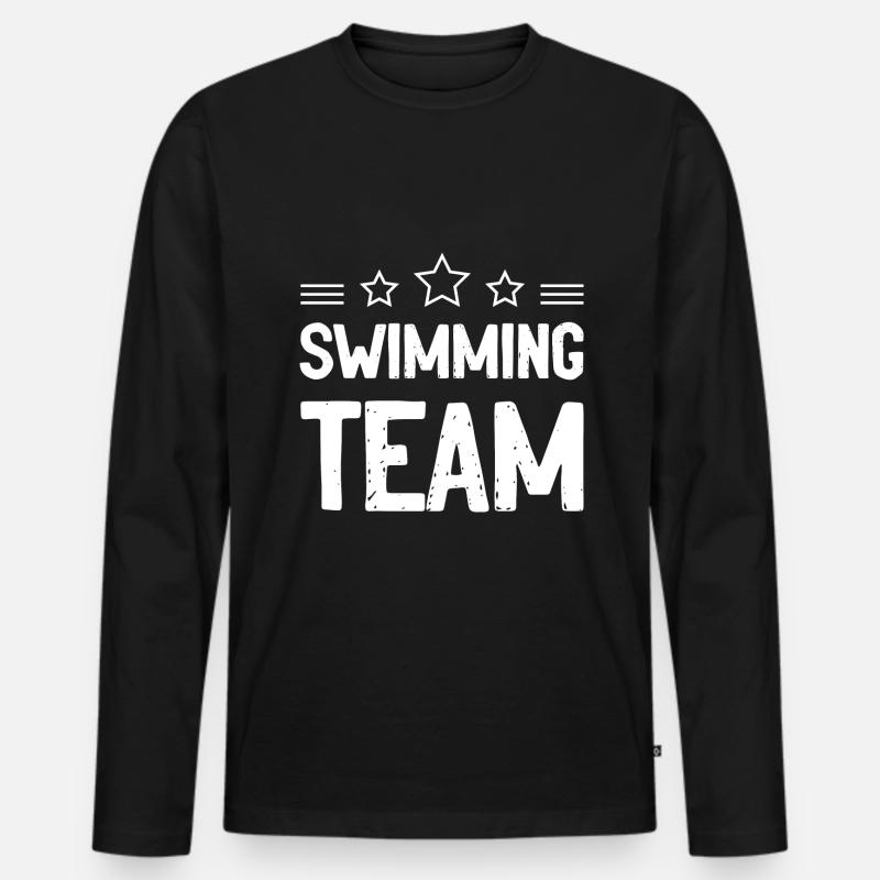 Schwimmen Team - Männer Premium Bio Langarmshirt - Schwarz