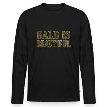 Soldier Bald Gift Idea Bald Is Beautiful - Men's Premium Organic Long Sleeve Shirt - black - Front - Nico (187cm)