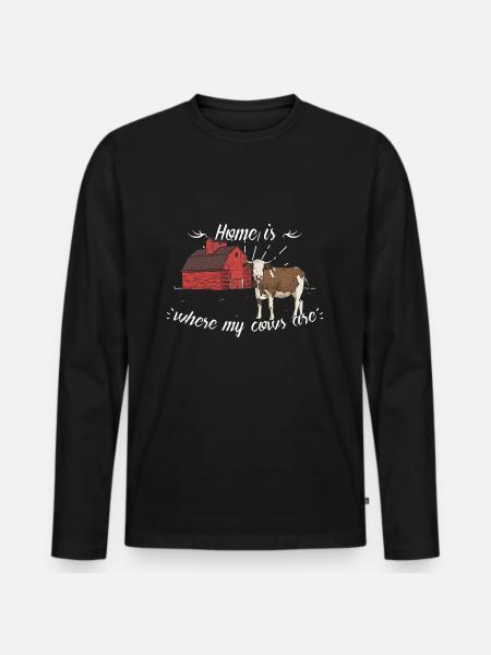 cows - Men's Premium Organic Long Sleeve Shirt - black