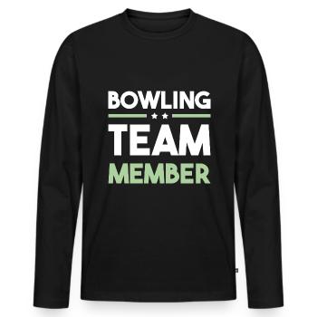 Équipe de bowling - T-shirt manches longues Premium bio Homme - noir - Devant - Nico (187cm)