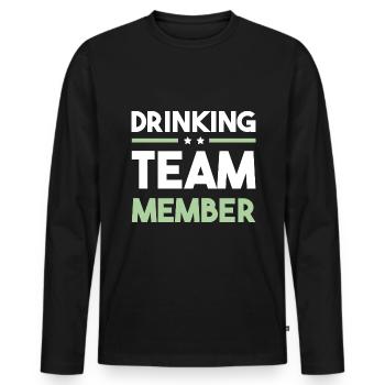 Drinking Team - Männer Premium Bio Langarmshirt - Schwarz - Vorne - Nico (187cm)