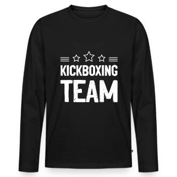 Kickboxing Team - Men's Premium Organic Long Sleeve Shirt - black - Front - Nico (187cm)