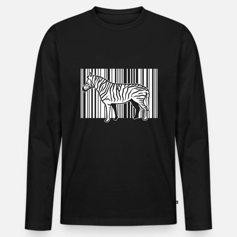 Barcode Zebra Zookeeper - Männer Premium Bio Langarmshirt - Schwarz