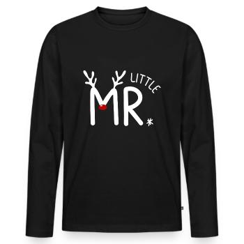 Rentier Familie Familienoutfit Weihnachten - Männer Premium Bio Langarmshirt - Schwarz - Vorne - Nico (187cm)