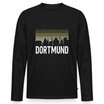 Dortmund Skyline Ruhrpott Ruhr Area Souvenirs - Men's Premium Organic Long Sleeve Shirt - black - Front - Nico (187cm)