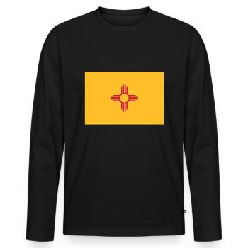 Flag New Mexico - Men's Premium Organic Long Sleeve Shirt - black - Front - Nico (187cm)