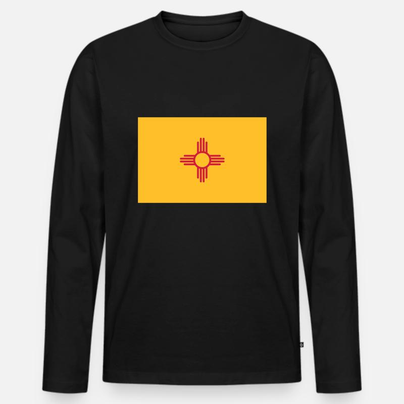 Flag New Mexico - Männer Premium Bio Langarmshirt - Schwarz