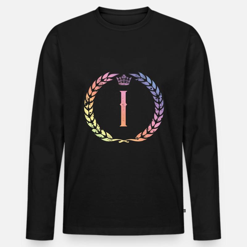 I Buchstabe Kranz - Männer Premium Bio Langarmshirt - Schwarz
