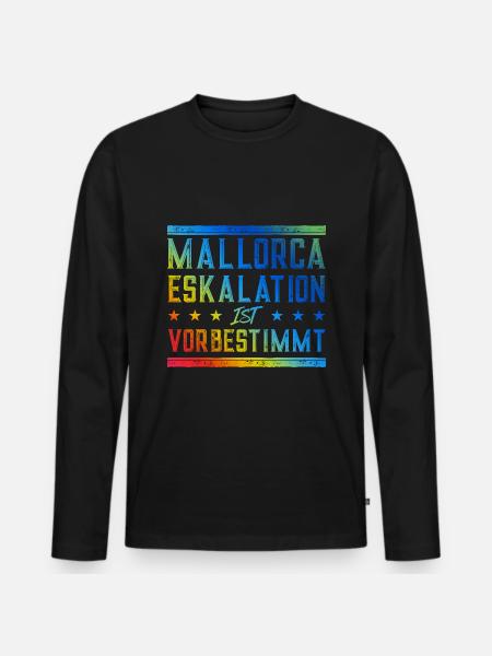 Mallorca Eskalation - Männer Premium Bio Langarmshirt - Schwarz