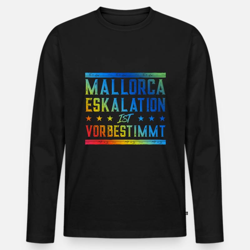Mallorca Eskalation - Männer Premium Bio Langarmshirt - Schwarz