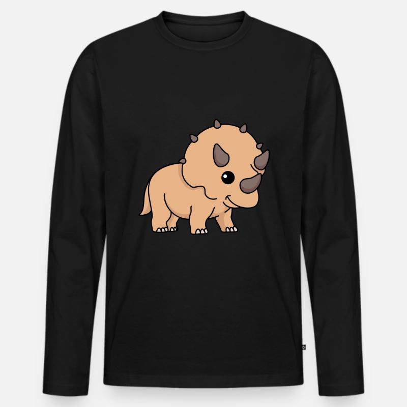 Dinosaurier triceratops Comic - Männer Premium Bio Langarmshirt - Schwarz