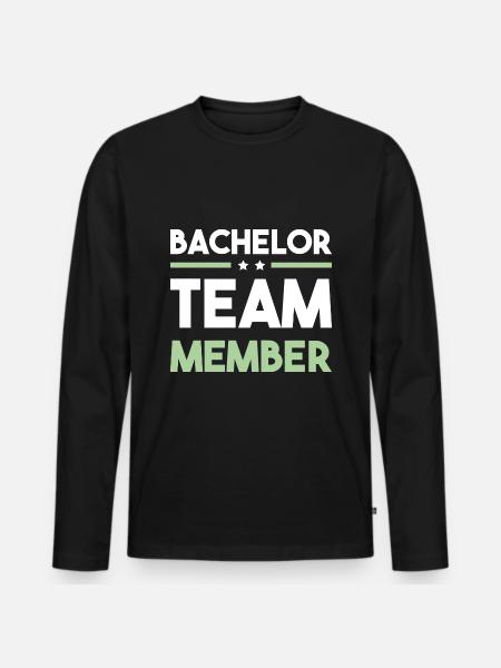 Bachelor Team - Männer Premium Bio Langarmshirt - Schwarz