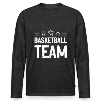 Équipe de basket-ball Mannschaft - T-shirt manches longues Premium bio Homme - anthracite chiné - Devant - Nico (187cm)