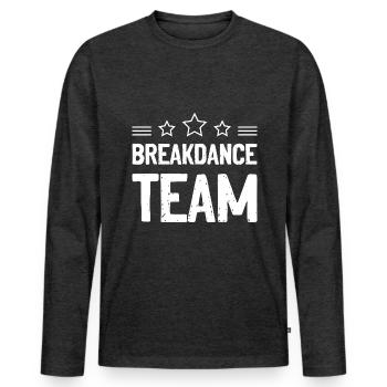 Équipe de breakdance Mannschaft - T-shirt manches longues Premium bio Homme - anthracite chiné - Devant - Nico (187cm)