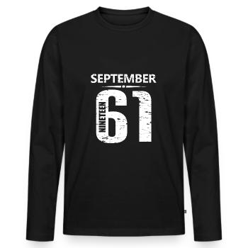 September 1961 Jersey Number - Men's Premium Organic Long Sleeve Shirt - black - Front - Nico (187cm)