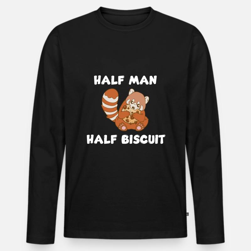 Half man, half biscuit - Men's Premium Organic Long Sleeve Shirt - black
