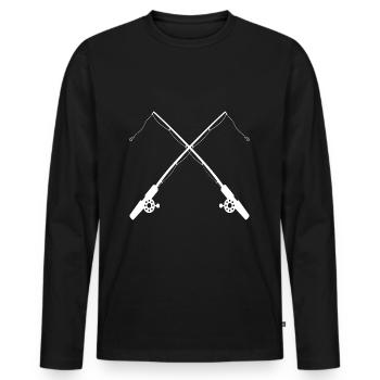 FISHING RODS BESTSELLER NEW - Men's Premium Organic Long Sleeve Shirt - black - Front - Nico (187cm)