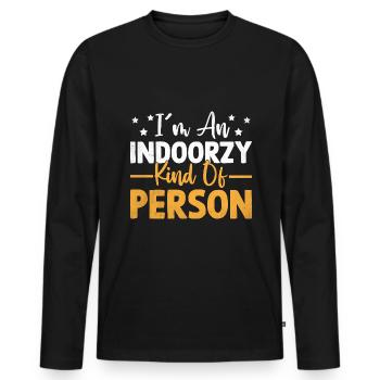 Je suis une personne d’intérieur Dictons pour - T-shirt manches longues Premium bio Homme - noir - Devant - Nico (187cm)