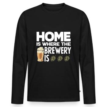 Home Is Where The Brewery Is Homebrewing Craftbeer - Männer Premium Bio Langarmshirt - Schwarz - Vorne - Nico (187cm)