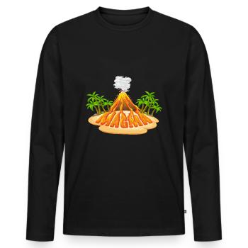 Magma Lava Liquid lettrage - T-shirt manches longues Premium bio Homme - noir - Devant - Nico (187cm)